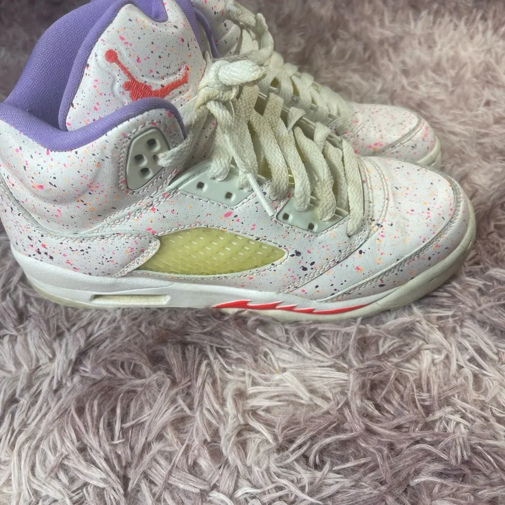 Nike Air Jordan 5 Retro GS‎ Easter Shoes White / Multi CT1605-100 Size 4 Y
